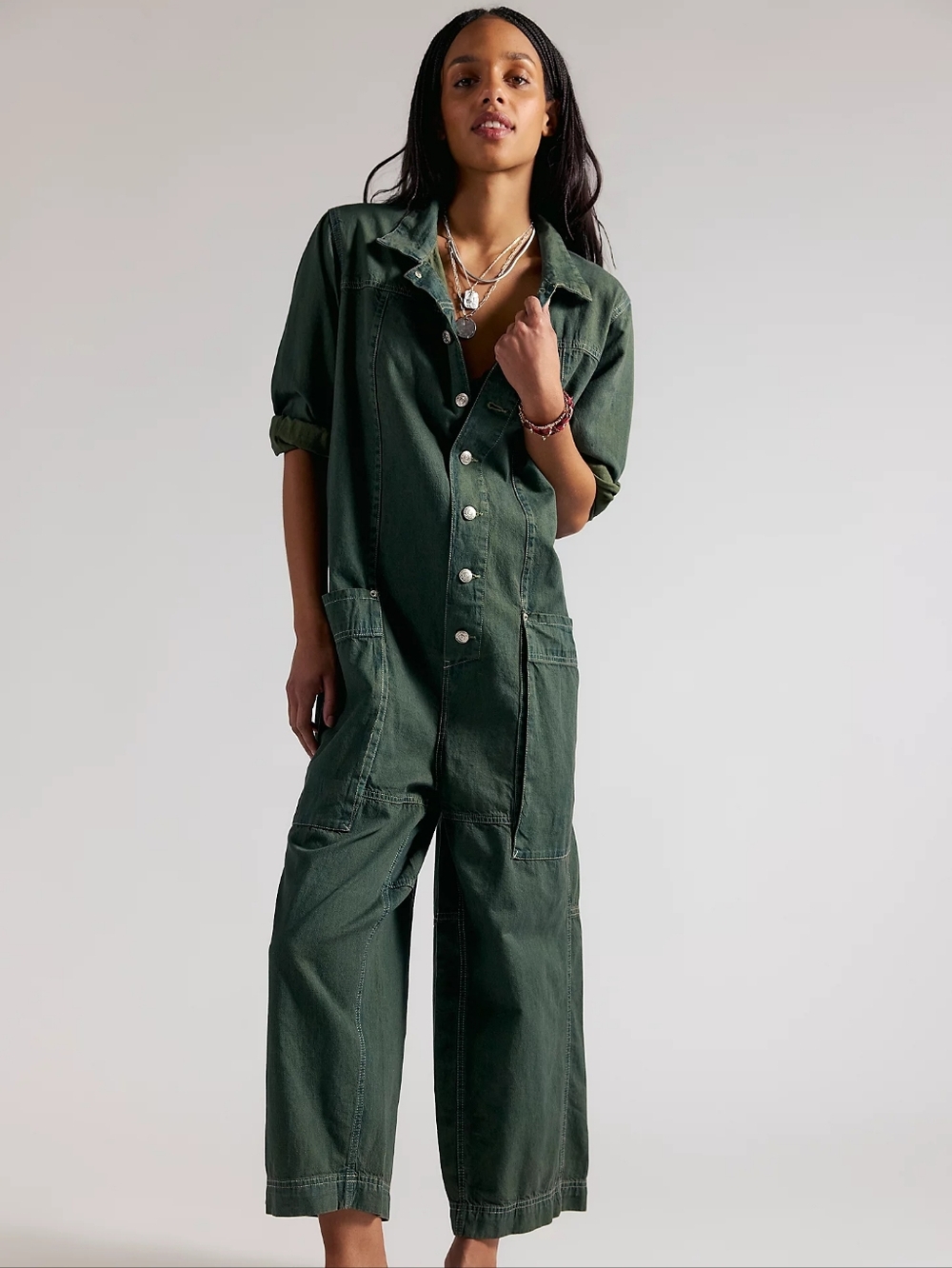 We The Free Margarita Jumpsuit In Everglades Size Small NWT